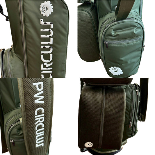 【送料無料】PW CIRCULUS ピーダブリュサーキュラス ゴルフ メンズ レディース UNISEX デタッチャブル キャディバッグ シューズケース ランドリーケース付 BO7IGM0301