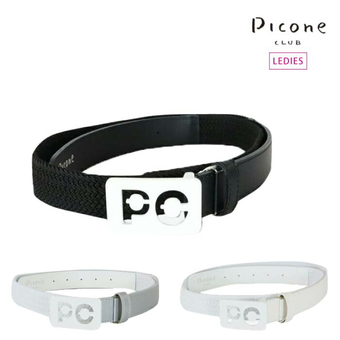 PICONE CLUB ピッコーネクラブ ゴルフ ベルト レディース ロゴバックルメッシュ風ベルト C350209