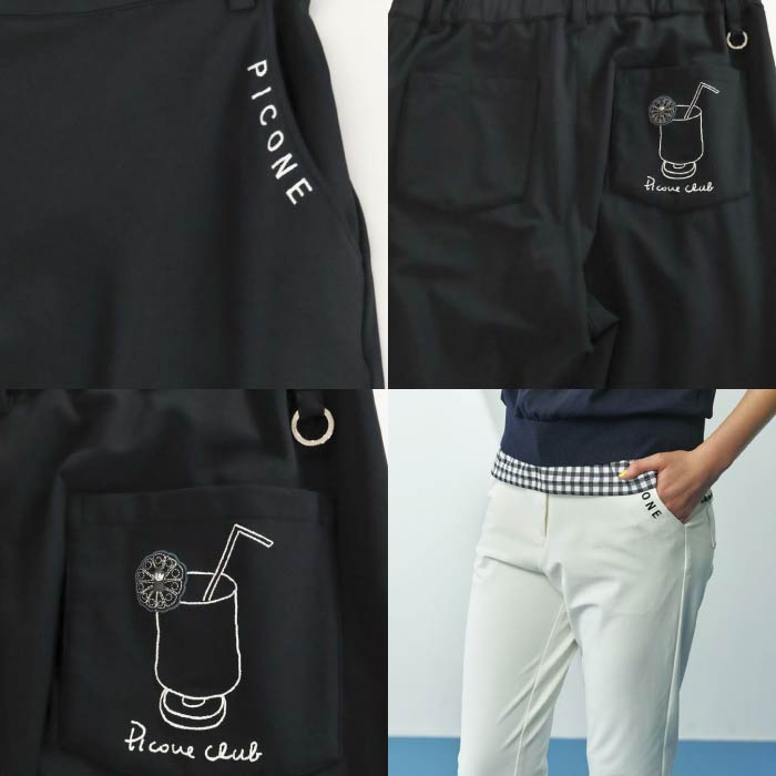 PICONE CLUB ピッコーネクラブ ゴルフパンツ レディース ドリンク柄ポケットロングパンツ C357306