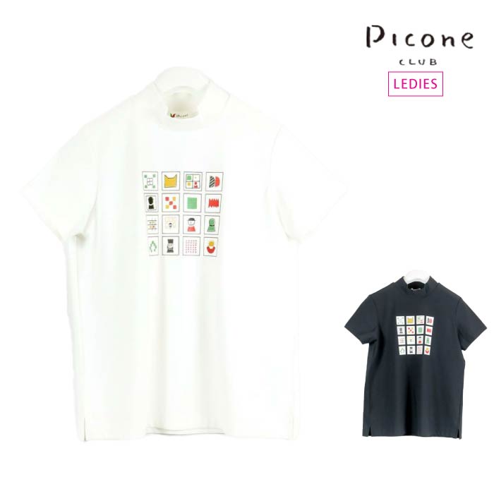 PICONE CLUB ピッコーネクラブ ゴルフウェア 半袖シャツ レディース コットン混UV冷感プルオーバー C359421