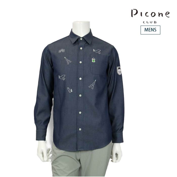【18日までお値引き中・新品/未使用】PIcone ピッコーネ　ウェア PICONE CLUB ピッコーネクラブ ゴルフウェア メンズ 長袖 線画