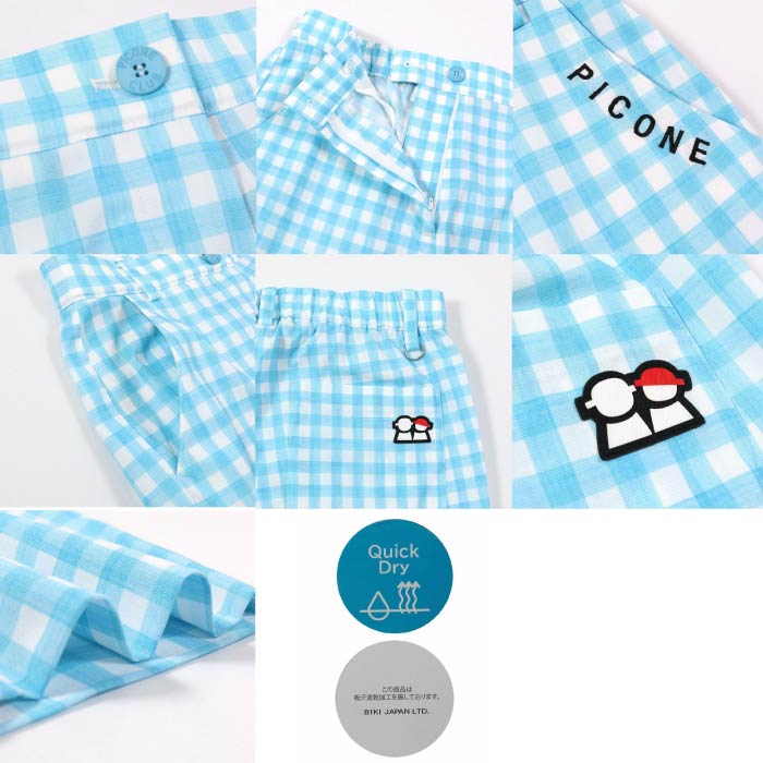 PICONE CLUB ピッコーネクラブ ゴルフウェア レディース 通気速乾チェック柄パンツ c457502