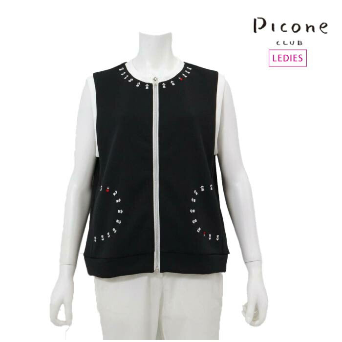 PICONE CLUB ピッコーネクラブ ゴルフウェア レディース ピコライン刺繍ジップベスト c459204