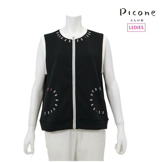 PICONE CLUB ピッコーネクラブ ゴルフウェア レディース ピコライン刺繍ジップベスト c459204
