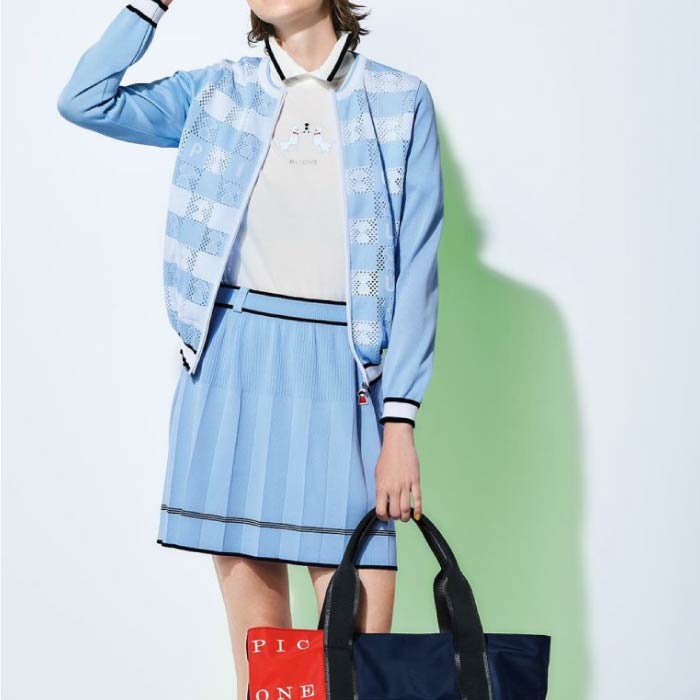 PICONE CLUB ピッコーネクラブ ゴルフウェア レディース 半袖シャツ プードル柄UV冷感ポロシャツ 接触冷感 UVケア c459319