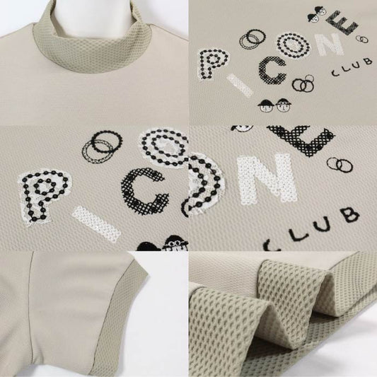 PICONE CLUB ピッコーネクラブ ゴルフウェア レディース 半袖シャツ スパンコール刺繍ハイネックプルオーバー 伸縮性 C459403
