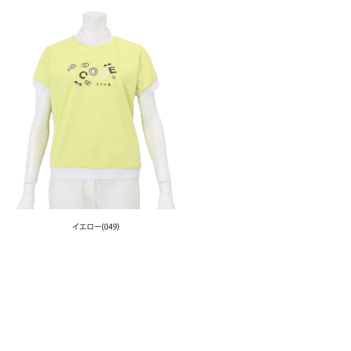 PICONE CLUB ピッコーネクラブ ゴルフウェア レディース 半袖シャツ スパンコール刺繍ハイネックプルオーバー 伸縮性 C459403