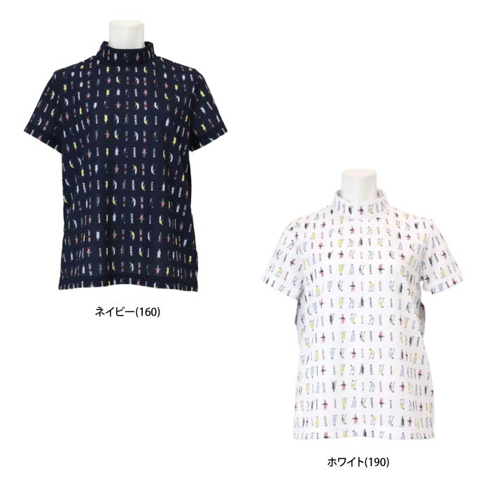 PICONE CLUB ピッコーネクラブ ゴルフウェア レディース 半袖シャツ ゴルフピコ柄UV速乾プルオーバー ゆるめネック c459425