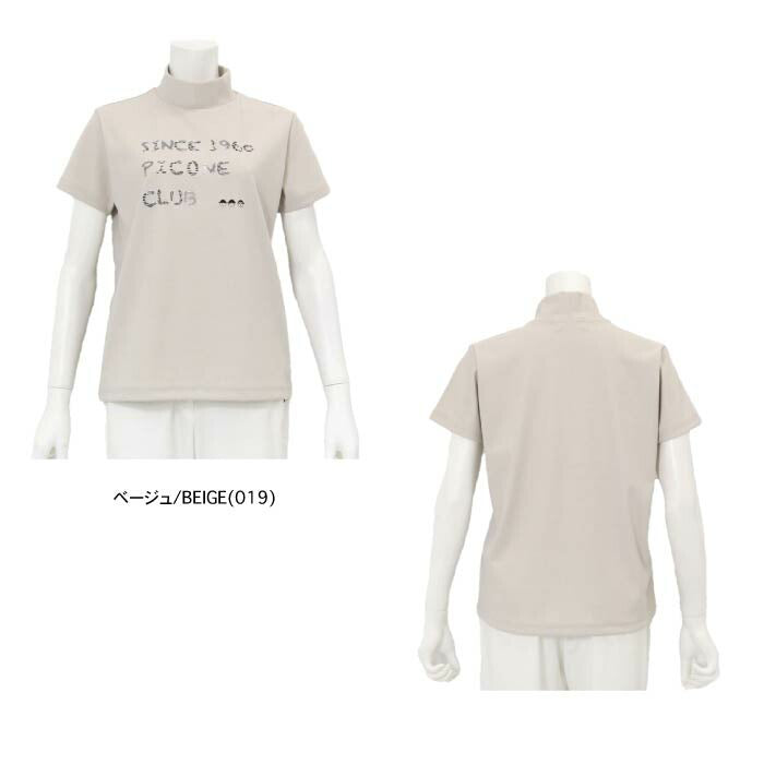 PICONE CLUB ピッコーネクラブ ゴルフウェア レディース 半袖シャツ スパンコール刺繍UV冷感プルオーバー 高機能素材 grace cool(グレースクール) 吸水速乾 防透け 伸縮性 UVカット 接触冷感 c459505