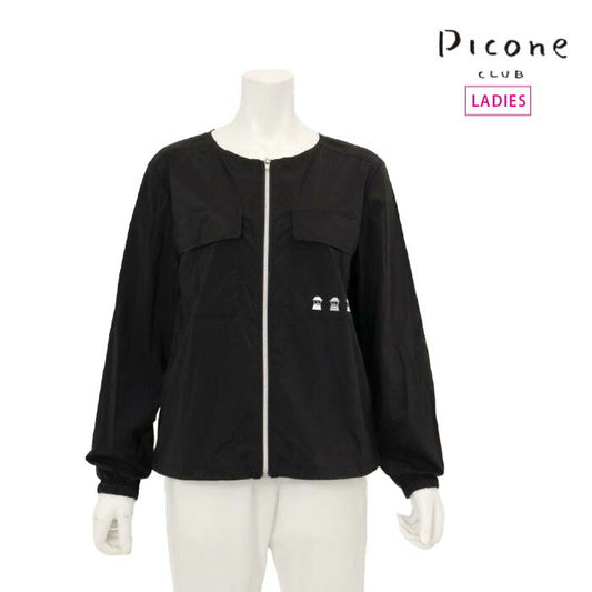 PICONE CLUB ピッコーネクラブ ゴルフウェア レディース ナイロンタフタ撥水ブルゾン ノーカラー 薄手 撥水 c514955