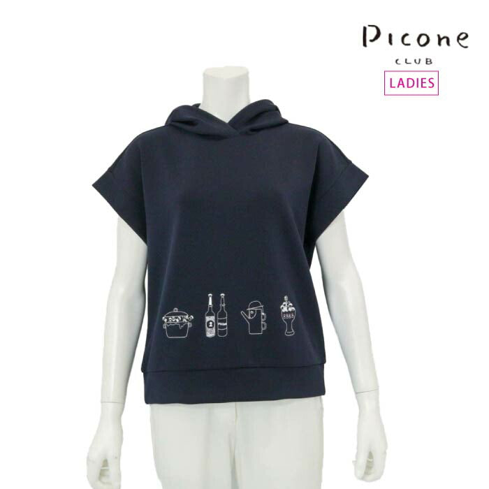 PICONE CLUB ピッコーネクラブ ゴルフウェア レディース UV冷感ダンボール半袖プルパーカー ストレッチ C519903