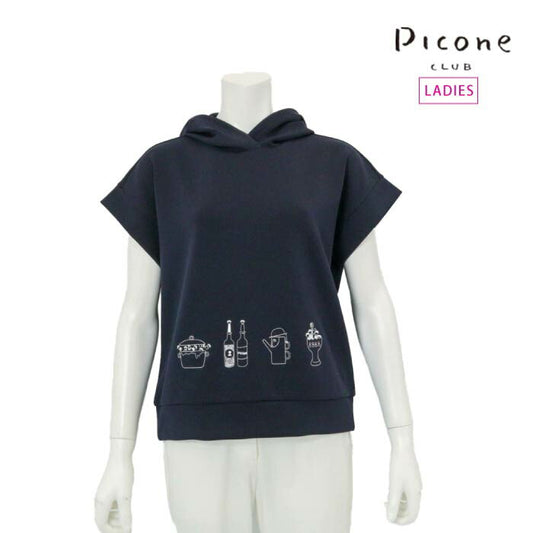 PICONE CLUB ピッコーネクラブ ゴルフウェア レディース UV冷感ダンボール半袖プルパーカー ストレッチ C519903