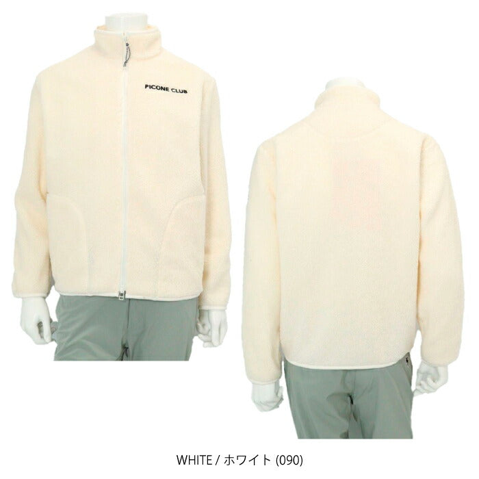 PICONE CLUB ピッコーネクラブ ゴルフウェア メンズ ボアジップブルゾン ジップブルゾン ロゴ刺繍 ワッペン付き ボア素材 c544003