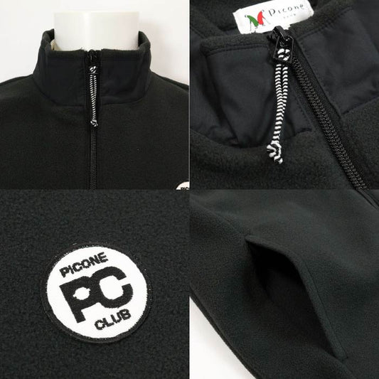 PICONE CLUB ピッコーネクラブ ゴルフウェア メンズ 制電フリースジップベスト ポケットあり 高機能素材 静電気抑制 防花粉 ウオッシャブル C544004