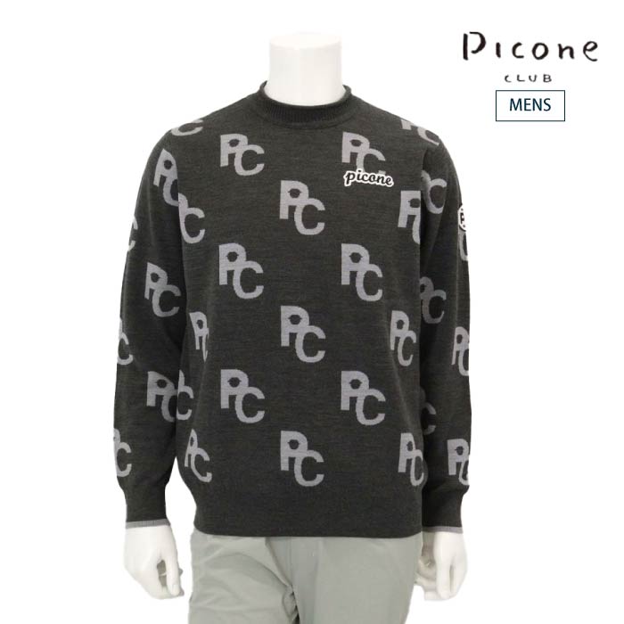 PICONE CLUB ピッコーネクラブ ゴルフウェア メンズ ウール混モノグラムジャガードニット あったか C548005