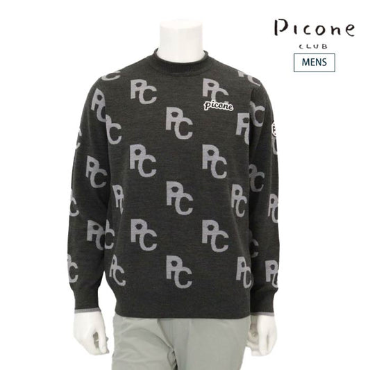 PICONE CLUB ピッコーネクラブ ゴルフウェア メンズ ウール混モノグラムジャガードニット あったか C548005
