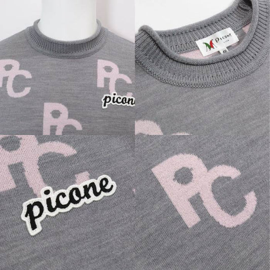 PICONE CLUB ピッコーネクラブ ゴルフウェア メンズ ウール混モノグラムジャガードニット あったか C548005