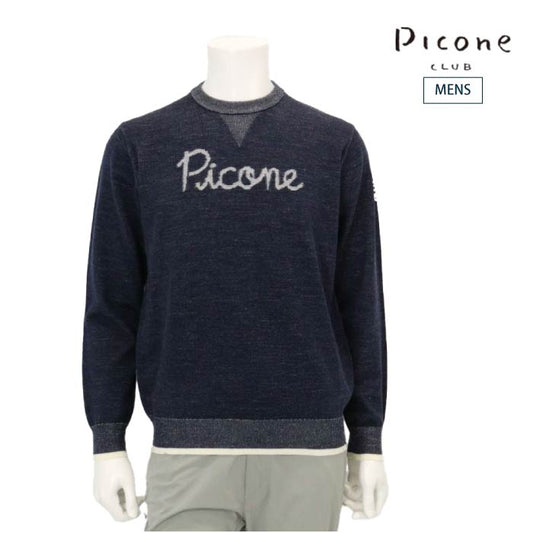 PICONE CLUB ピッコーネクラブ ゴルフウェア メンズ ウール混スウェット風ニット 大人カジュアル C548006