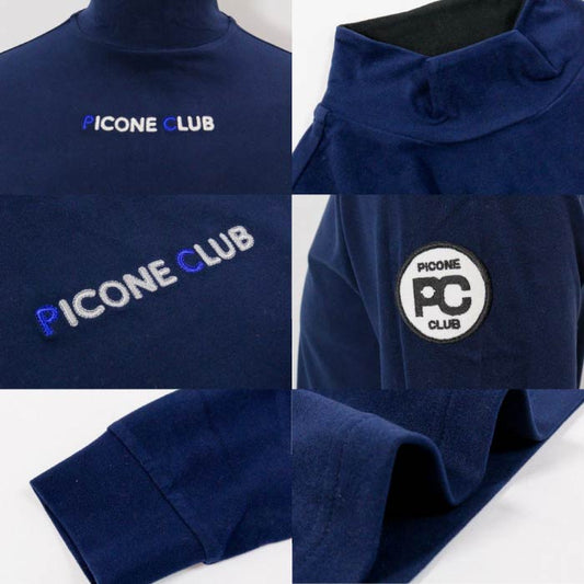 PICONE CLUB ピッコーネクラブ ゴルフウェア メンズ ロゴ刺繍起毛ハイネックプルオーバー ハイクラス素材 アンチピリング ソフト あったか C549007