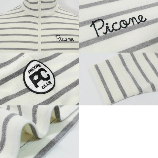 PICONE CLUB ピッコーネクラブ ゴルフウェア メンズ ボーダー柄起毛ハイネックプルオーバー ハーフジップ ハイクラス素材 アンチピリング スウェードライク ソフト あったか c549010