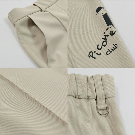 PICONE CLUB ピッコーネクラブ ゴルフウェア レディース センターシームUV冷感パンツ ロングパンツ テーパードシルエット 伸縮性 すっきりとしたシルエット ウエスト総ゴム仕様 前後ポケットあり c557305