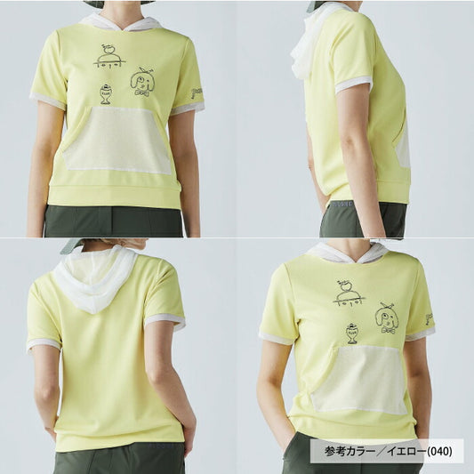 PICONE CLUB ピッコーネクラブ ゴルフウェア レディース メッシュフードプルオーバー 半袖シャツ 1枚でサマになる 伸縮性 軽やかで楽な着心地 MADE IN JAPAN c559404