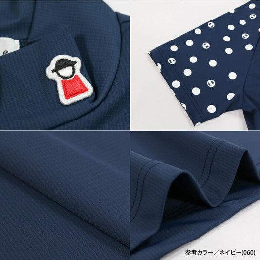 PICONE CLUB ピッコーネクラブ ゴルフウェア レディース ドット袖冷感プルオーバー 半袖シャツ 変形ラグランスリーブ MADE IN JAPAN c559407