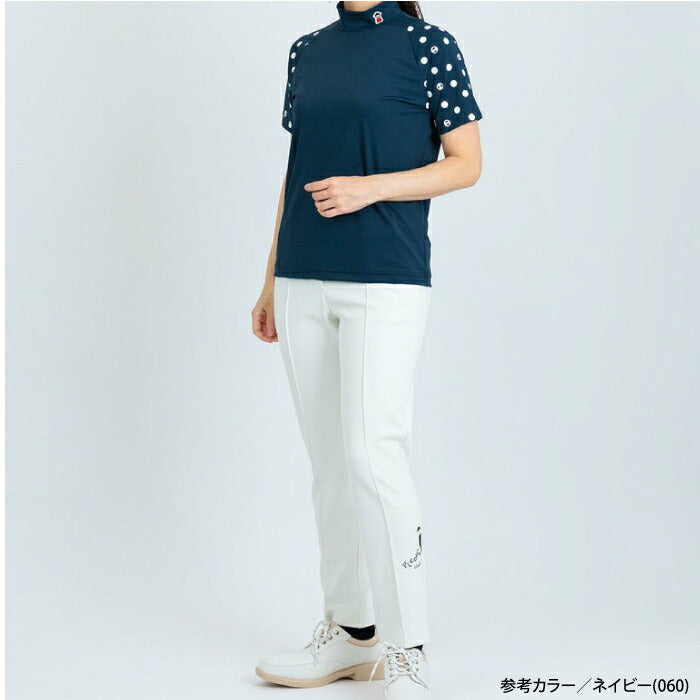 PICONE CLUB ピッコーネクラブ ゴルフウェア レディース ドット袖冷感プルオーバー 半袖シャツ 変形ラグランスリーブ MADE IN JAPAN c559407