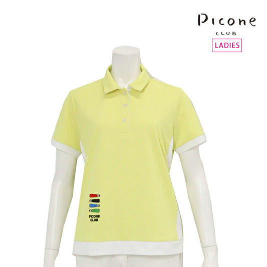 PICONE CLUB ピッコーネクラブ ゴルフウェア レディース 配色ラインUV速乾ポロシャツ 半袖 UVカット 吸水速乾 c559415