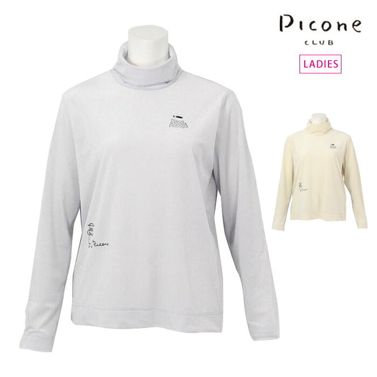 PICONE CLUB ピッコーネクラブ ゴルフウェア レディース ポイント刺繍ベロアプルオーバー ハイネック 伸縮性 手洗い可 c619007