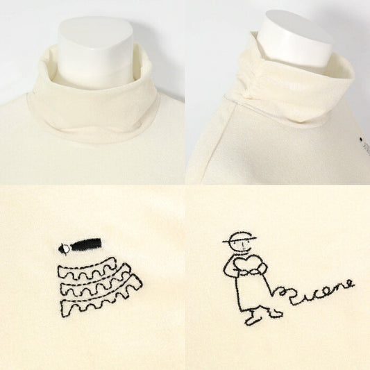 PICONE CLUB ピッコーネクラブ ゴルフウェア レディース ポイント刺繍ベロアプルオーバー ハイネック 伸縮性 手洗い可 c619007