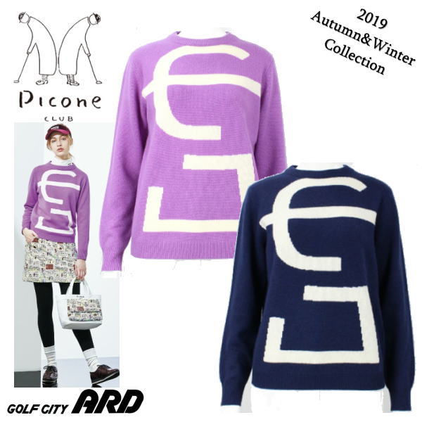 PICONE CLUB ピッコーネクラブ ゴルフウェア レディース クルーネックセーター カシミヤ100% C918016