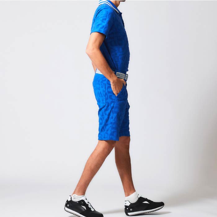 Dance With Dragon ダンスウィズドラゴン ゴルフポロシャツ ゴルフウェア メンズ モノグラムパイルジャガードポロ セットアップ対応 D1-154320