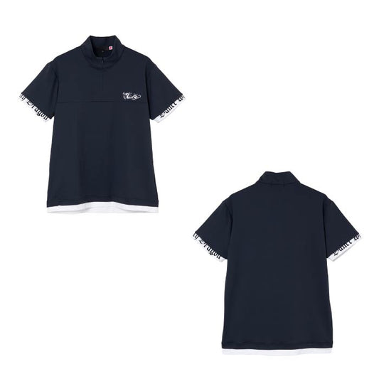 Dance With Dragon ダンスウィズドラゴン ゴルフ半袖シャツ ゴルフウェア メンズ サラカラZIPモック 吸水速乾 ストレッチ D1-154322