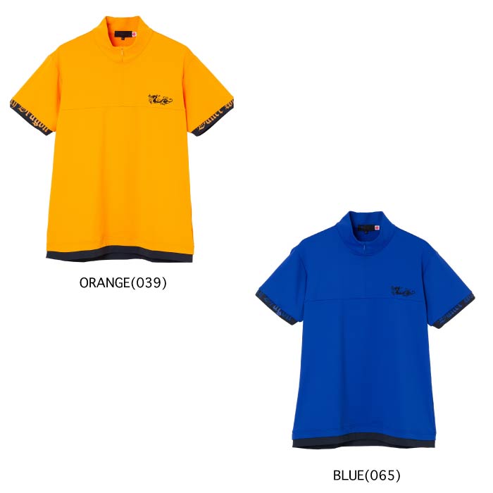 Dance With Dragon ダンスウィズドラゴン ゴルフ半袖シャツ ゴルフウェア メンズ サラカラZIPモック 吸水速乾 ストレッチ D1-154322