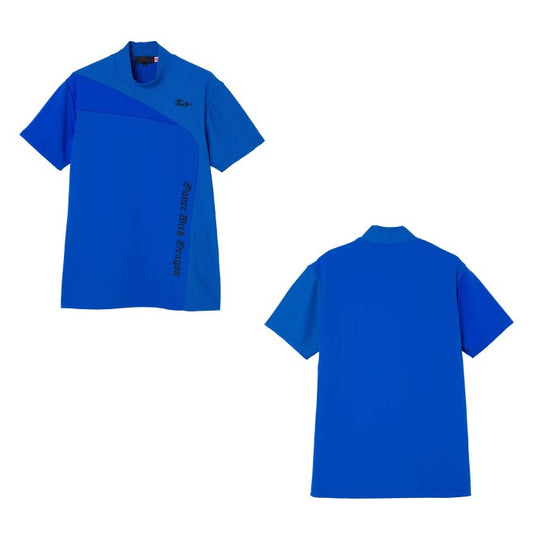 Dance With Dragon ダンスウィズドラゴン ゴルフ半袖シャツ ゴルフウェア メンズ ポップコーンニット切替モック 吸水速乾 ストレッチ UVカット D1-154323