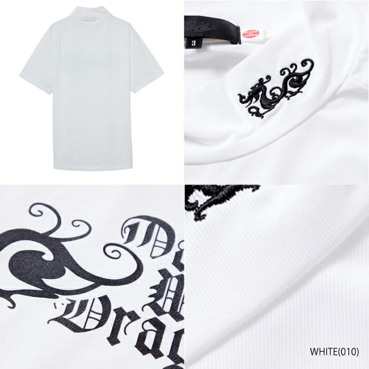 Dance With Dragon ダンスウィズドラゴン ゴルフウェア メンズ 半袖シャツ CORDURAベア天竺モック UVカット 接触冷感 吸水速乾 ストレッチ d1-174318