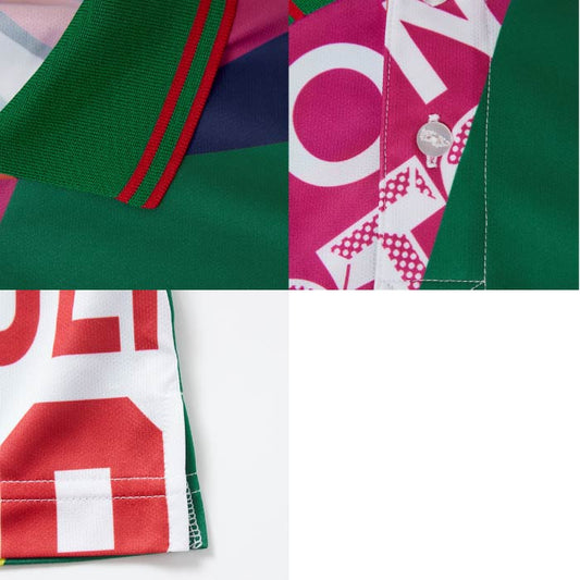 Dance With Dragon ダンスウィズドラゴン ゴルフウェア メンズ EVEN掲載 ブローグコアプリントポロ ストレッチ 吸水速乾 D1-175316