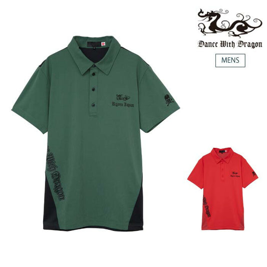 Dance With Dragon ダンスウィズドラゴン ゴルフウェア メンズ 半袖シャツ TWINCOTUVシャツ衿ポロ UVカット 吸水速乾 D1-175319