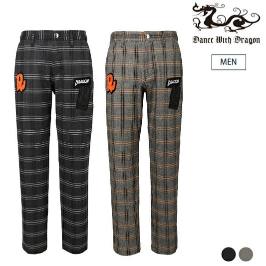 Dance With Dragon ダンスウィズドラゴン メンズ へリンボンチェックボトム 起毛 D1-401112