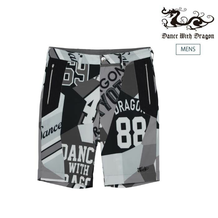 Dance With Dragon ダンスウィズドラゴン ゴルフウェア メンズ EVEN掲載 ブローグコアプリントショートボトム ストレッチ 撥水 セットアップ対応 D1-475316