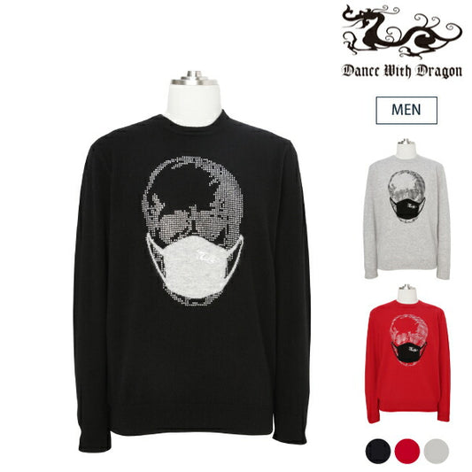 Dance With Dragon ダンスウィズドラゴン メンズ マスクスカルカシミヤセーター 保温性 保湿性 D1-600111