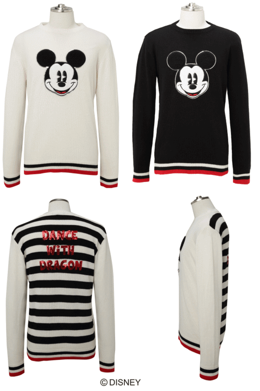 DanceWithDragon ダンスウィズドラゴン ゴルフウェア メンズ セーター Disney ディズニー「ミッキーコレクション」オールドミッキーモチーフ D1-630100