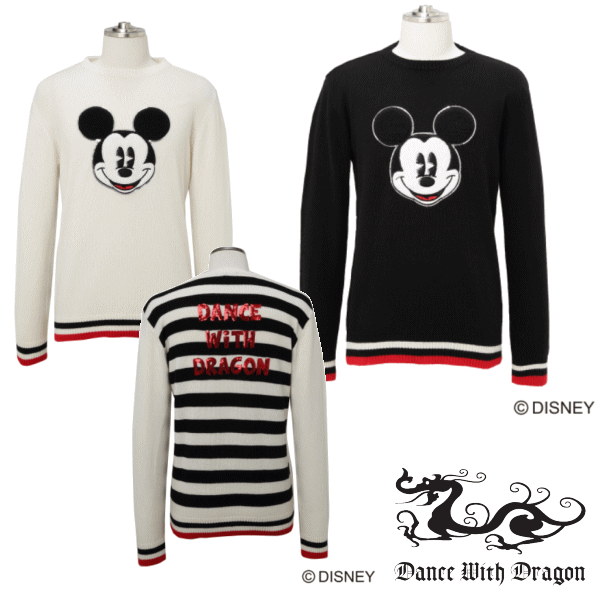DanceWithDragon ダンスウィズドラゴン ゴルフウェア メンズ セーター Disney ディズニー「ミッキーコレクション」オールドミッキーモチーフ D1-630100