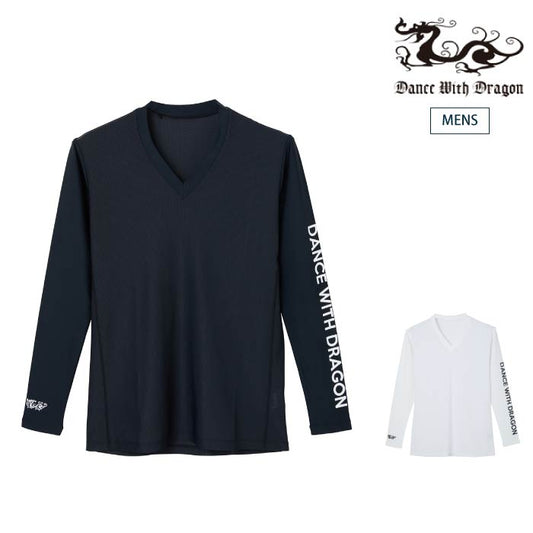 Dance With Dragon ダンスウィズドラゴン ゴルフ長袖インナーシャツ ゴルフウェア メンズ SUNPROFITメッシュVネックインナー 吸水速乾 ストレッチ UVカット D1-954120