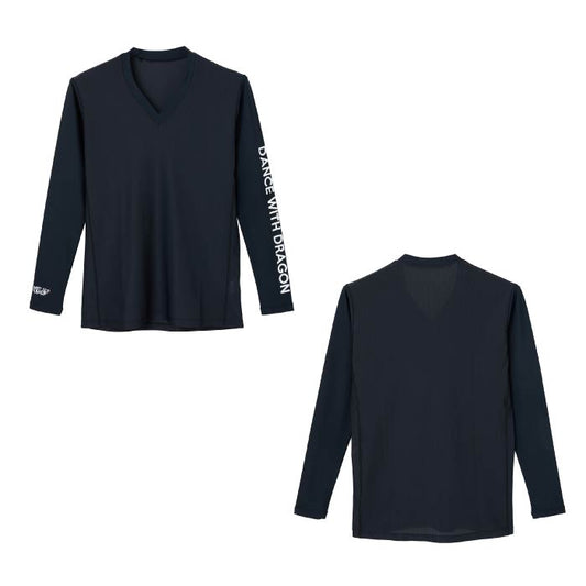 Dance With Dragon ダンスウィズドラゴン ゴルフ長袖インナーシャツ ゴルフウェア メンズ SUNPROFITメッシュVネックインナー 吸水速乾 ストレッチ UVカット D1-954120