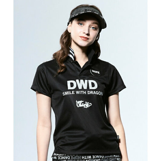 Dance With Dragon ダンスウィズドラゴン レディース 3ロゴポイント半袖ポロ 吸水速乾性能 日本製 D2-108311