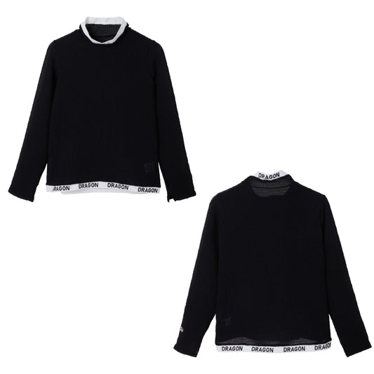 Dance With Dragon ダンスウィズドラゴン ゴルフカットソー ゴルフウェア レディース ストレッチシアーサッカーハイネック ※日本製 D2-153120