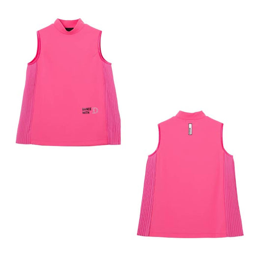 Dance With Dragon ダンスウィズドラゴン ゴルフノースリーブ ゴルフウェア レディース サイドプリーツAラインノースリ 吸水速乾 D2-155720