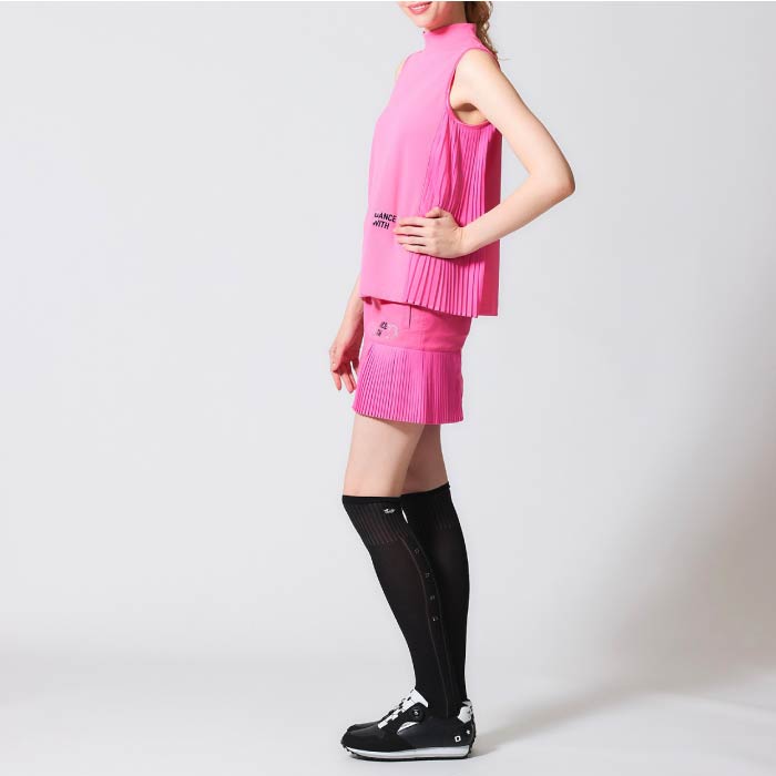 Dance With Dragon ダンスウィズドラゴン ゴルフノースリーブ ゴルフウェア レディース サイドプリーツAラインノースリ 吸水速乾 D2-155720